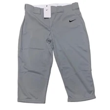 Nike Women’s XL Vapor Select 3/4 Length Softball Pants AV6642-052 Gray NWT New