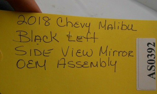 2018 Chevy Malibu Left Side View Mirror W/O Turn Signal 84238561 AS0392 - Picture 9 of 9