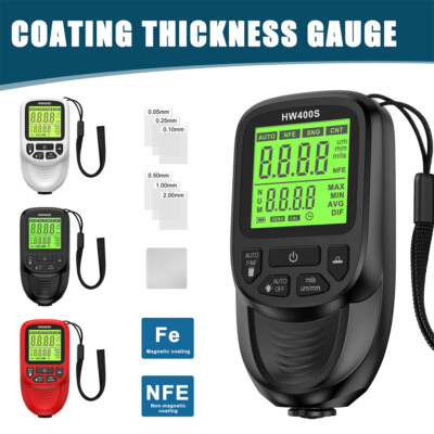 Paint Thickness Gauge Meter Fe/NFe Coating Car Paint Depth Gauge 0 to 2000μm 