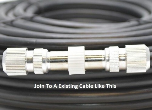 TV Ariel Lead video lead TV Lead, Aerial Coax Cable RF lead RG6 7mm Black 20m - Picture 2 of 11