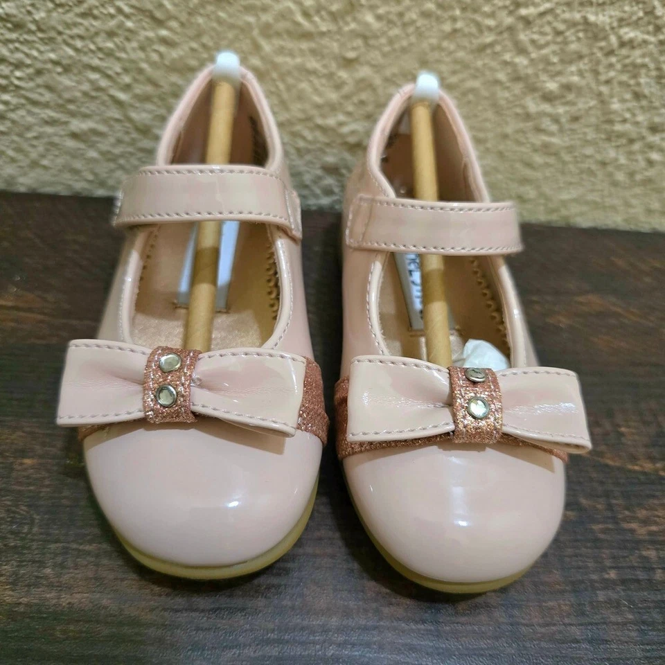 Nuevo con etiquetas Zapatos de vestir Rachel Rosa Lazo Rosa Planos Rosa Malva Talla Niño 6 Foto 3 de 4