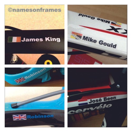 Bike Frame Name Vinyl Decal Stickers Any Flag Cycle Bicycle Helmet eBay