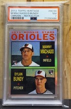 2013 TOPPS HERITAGE CHROME REFRACTOR MANNY MACHADO RC #HC94 PSA 7 BASEBALL CARD
