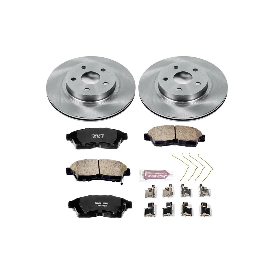 Kits de discos y pastillas de freno Powerstop KOE3163 juego de 2 ruedas delanteras para Toyota RAV4 Foto 4 de 4