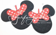 Disney Homestead Collection Minnie Mouse 2 pc Oven Mitt Pan Cloth Trivet New