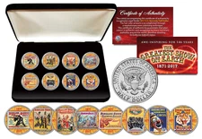CIRCUS RINGLING BROS & BARNUM & BAILEY Official 8-Coin JFK Half Dollar Set w/BOX