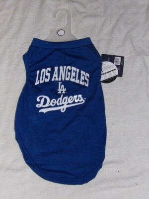 MLB LA Dodgers Official Baseball White Blue Dog Shirt Clothing Cute NWT