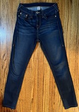 True Religion Jeans Womens Sz 28 High Rise Skinny Autumn Nights Dark Wash