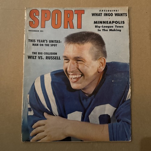 Sport Magazine December 1959 Johnny Unitas Baltimore Colts Wilt VS. Russell - 第 1/2 張圖片