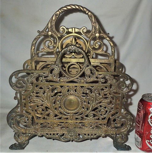 ANTIQUE 1870s VICTORIAN BRADLEY & HUBBARD #3572 CAST IRON BRASS DESK RACK HOLDER - Picture 12 of 12