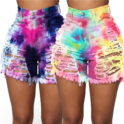 Ripped Denim Jean Shorts 