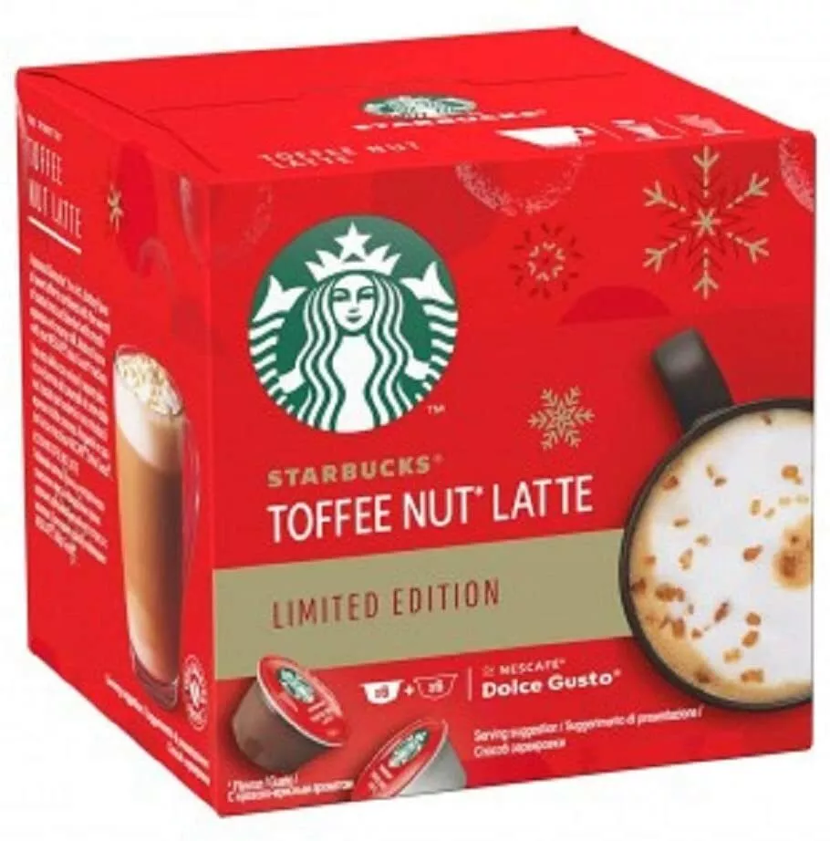 Starbucks Toffee Nut Latte Nescafe Dolce Gusto Coffee MACHINE Capsules Pods  CUPS