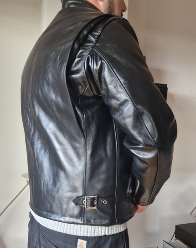 Schott 641HH Cafe Racer Jacket Black - L - Imagen 4 de 11