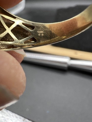 Anillo vintage de diamantes de oro de 10k para hombre - Imagen 2 de 15