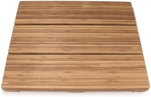 Alfombrilla de baño de bambú de madera elevada estilo spa - alfombra antideslizante piso de baño - Imagen 8 de 24