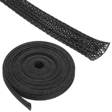 PET Expandable Braided Sleeving 3/4 inchx10ft Braided Cable Sleeves Black