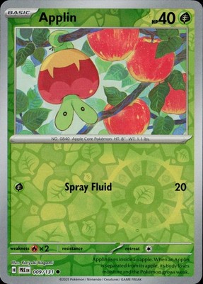 Applin PRE SV: Prismatic Evolutions #009/131 Common Reverse Holo NM