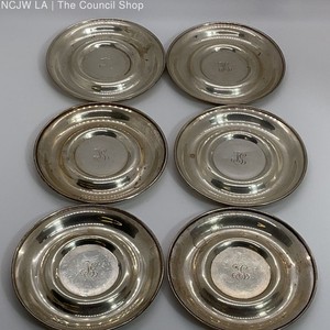 VTG./ANTIQUE WATSON Sterling Silver "3 Monogram Plates- 140g