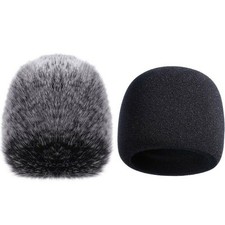2 Pcs Soft Foam Microphone Furry Windscreen Muff Wind Cover For Blue Yeti z