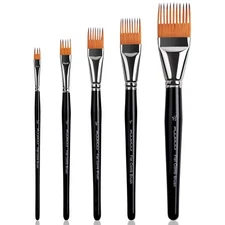 Grainer Brush Set–5pcs Professional Flat Comb Brushes for Unique Texture Pain...
