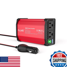 Allwei 300W Power Inverter 12V Dc To 110V Ac Car Inverter 27W Pd Usb-C 18W
