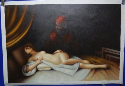 Handgemaltes Ölgemälde auf Leinwand, 36''x24'' unsigniert, 5S137