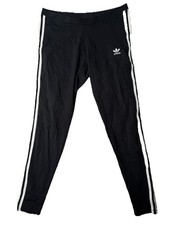 Adidas Originals Trefoil 3 Stripe Leggings Black White Women s Large L