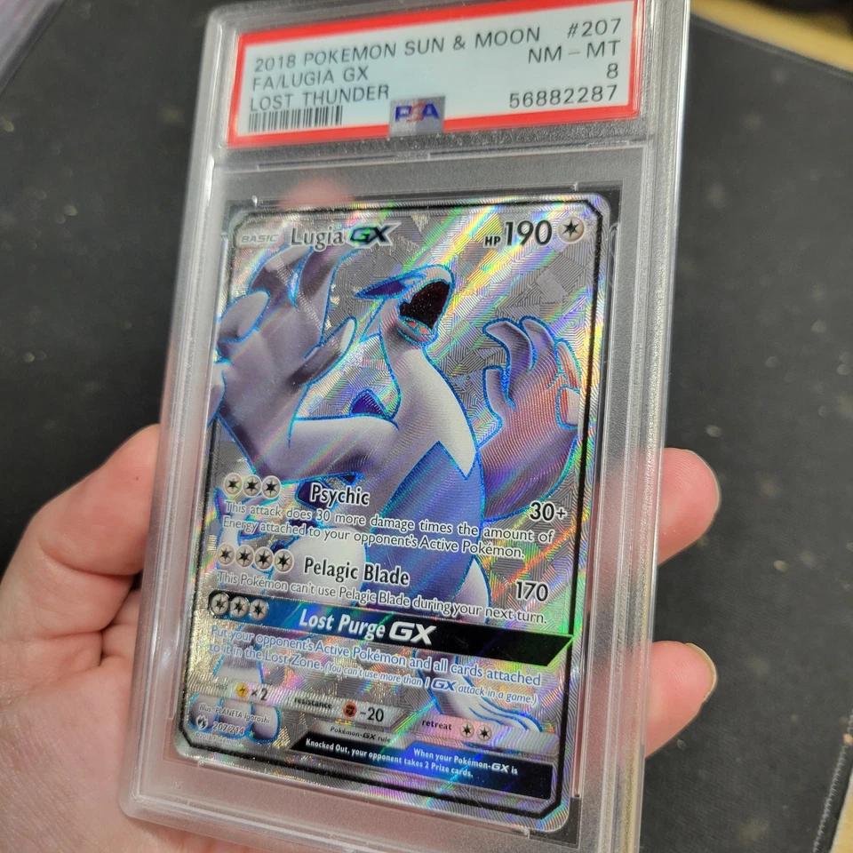 Pokemon 2018 Sun & Moon Lost Thunder #207 Full Art Lugia GX - Image 3 of 4