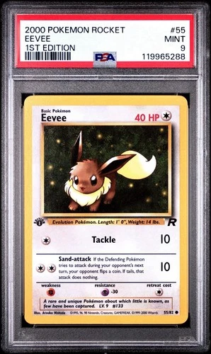 2000 POKEMON ROCKET 1ST ED #55 EEVEE PSA 9