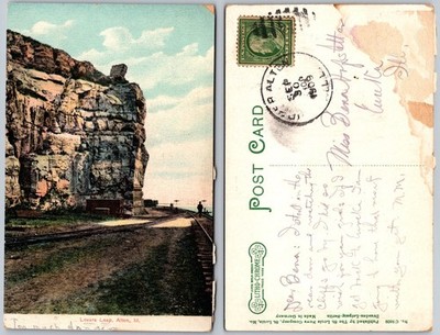 Lovers Leap Alton IL Rock Cliff Postcard