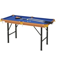 55" Small Play Billard Gaming Table with Full Set of Balls, Cues, and Chalk