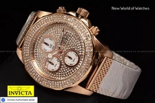 Invicta PRO DIVER 40mm Chronograph Dial PAVE/MOP Crystal Ladies Rose Gold Watch