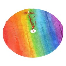 Christmas Tree Skirt for Xmas Halloween New Year Holiday 36" Watercolor Rainbow