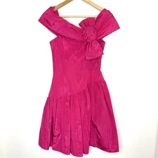 Vintage 80’s Jessica McClintock Gunne Sax Pink Now Prom Party Dress Womens 5/6