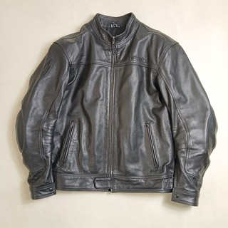RICHA MENS BLACK LEATHER MOTORCYCLE JACKET UK 48 MEDIUM