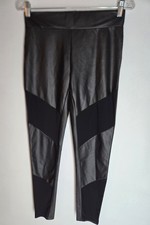 NEW G by GUESS Small Women's Bettina Mesh PC Moto Black Legging