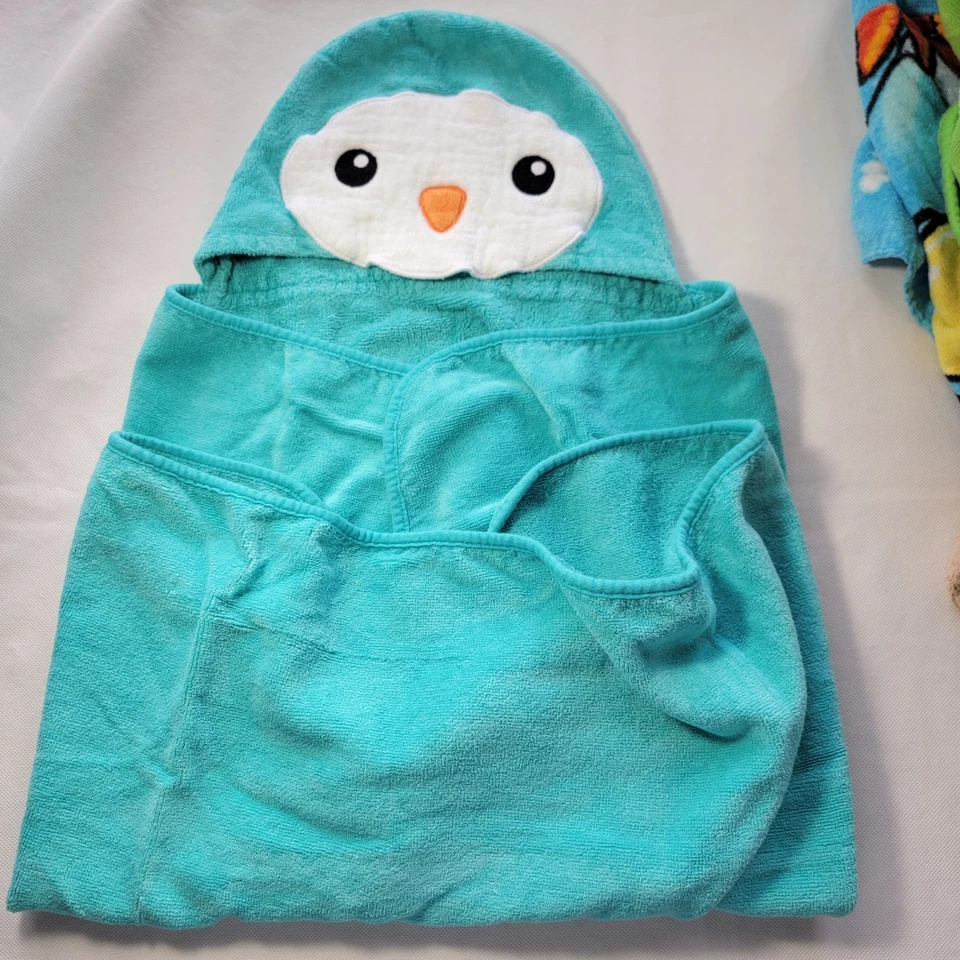 10 toallas envolventes con capucha bebé: mono perro tiburón pingüino rana Carter's Circo y más Foto 2 de 4