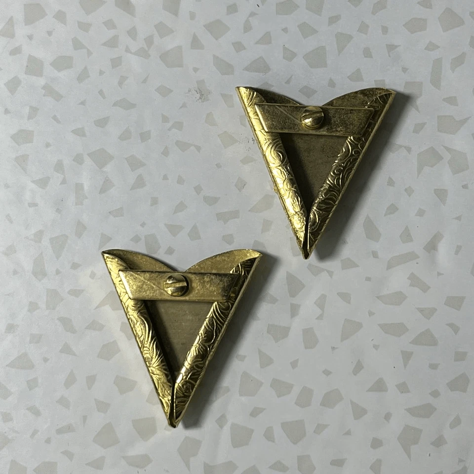 Vintage Gold Tone Masonic Shriners Dress Shirt Collar Tips - Image 4 of 4