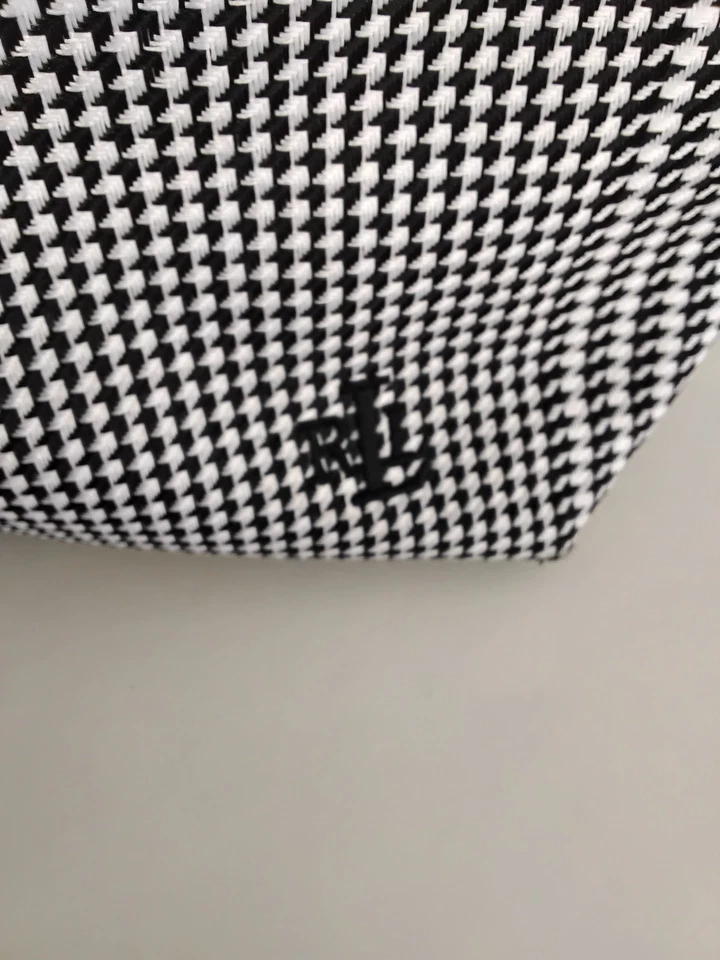 Ralph Lauren Houndstooth Tote Shoulder Bag with Red Handles - Image 3 of 4