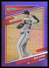 2021 Donruss #117 Nick Ahmed Arizona Diamondbacks Holo Purple Baseball Card