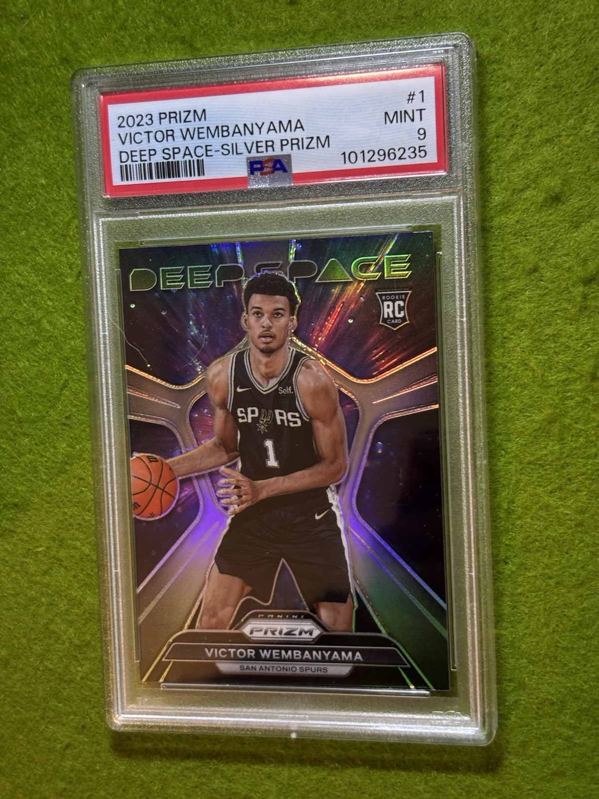 Victor Wembanyama SILVER PRIZM PSA 9 ROOKIE CARD 2023 Panini RC DEEP SPACE Spurs view 18