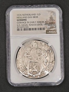 1576 Holanda 1LD (Dólar León) Holanda DAV 8838 | NGC Genuino | Primeros EE. UU.