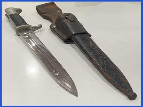 🗡️WW2 MAUSER K98 BAYONET SHEATH & FROG From Battle of Bulge E. PACK & SOHNE SOL
