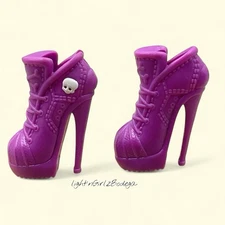 Monster High Doll Clawdeen Wolf Replacement Shoes Heel Boots Purple Accessory