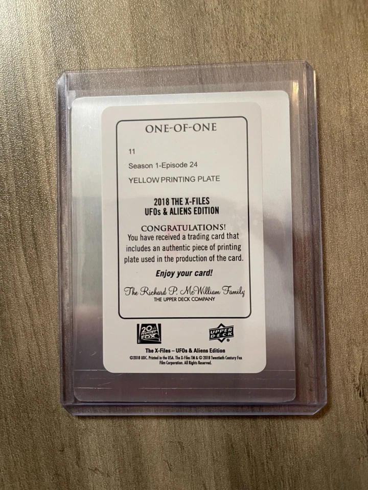 2019 X Files: UFOs and Aliens Printing Plate Yellow 1/1 Fallen Angel Max Fenig - Image 2 of 2
