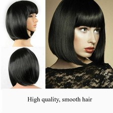 Lady Girl Bob Wig Women's Short Straight Bangs Full Hair Wigs Cosplay Party
