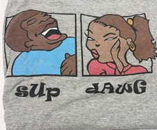 Vintage Sup Dawg T Shirt Mens XL Gray Made In USA Funny Graphic Tee