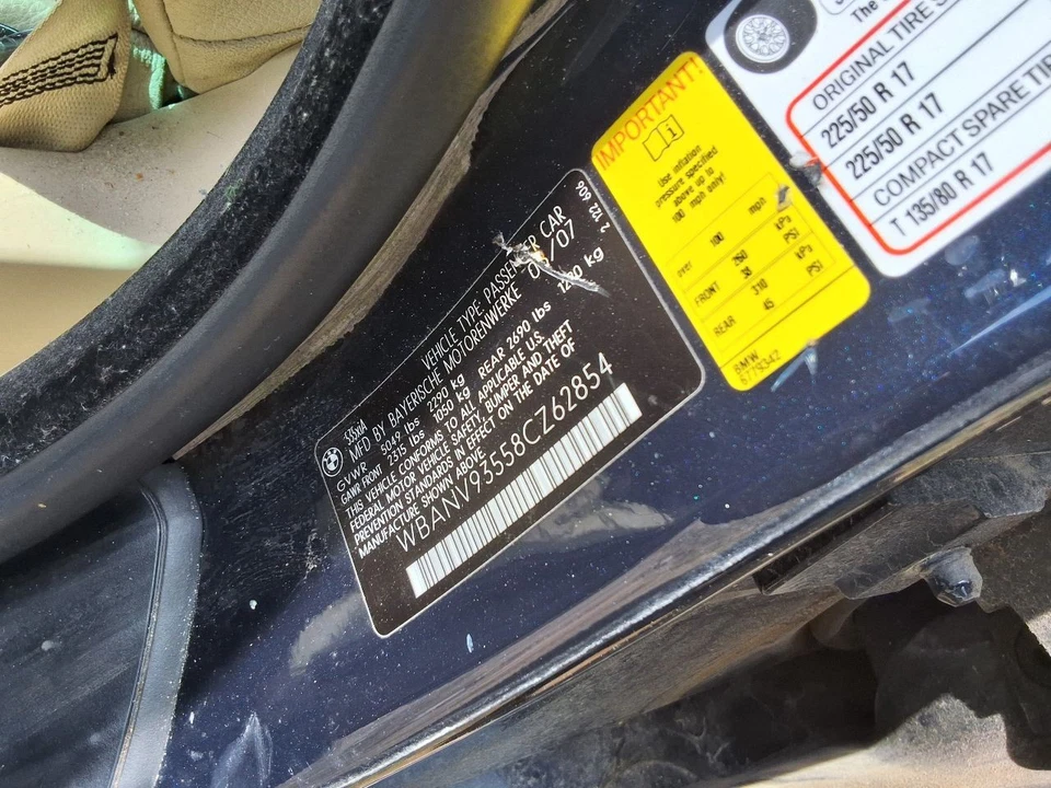 Puerta trasera del conductor eléctrica tinte verde para BMW 550i 1107536 06-10 Foto 3 de 4