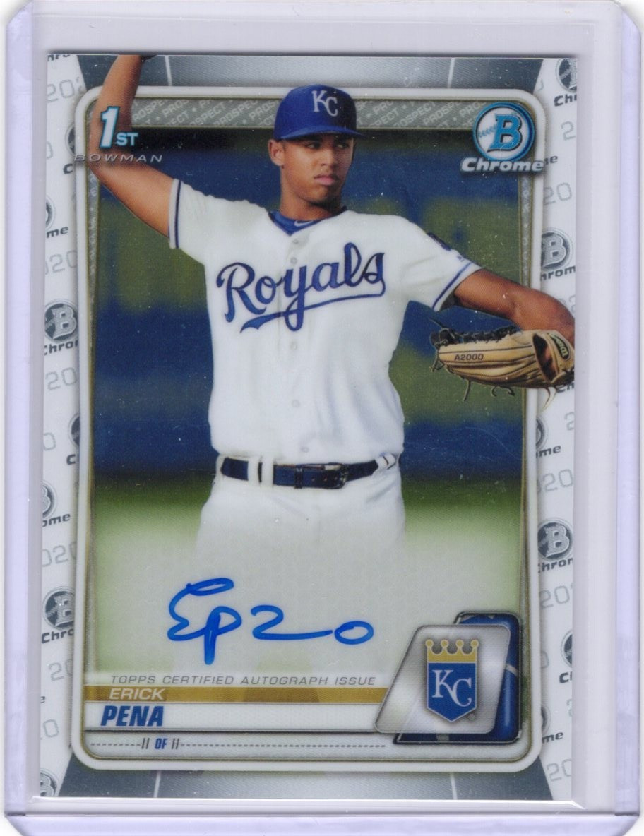 2020 BOWMAN CHROME 1ST PROSPECT AUTO KANSAS CITY ROYALS - ERICK PENA #2