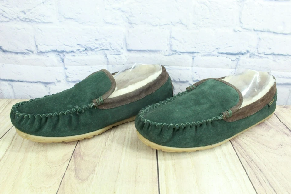 Zapatillas venecianas LL Bean para hombre verdes malvadas buenas forradas de piel de oveja talla 11 Foto 2 de 4
